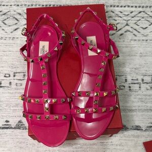 Valentino Fuchsia Studded Sandals